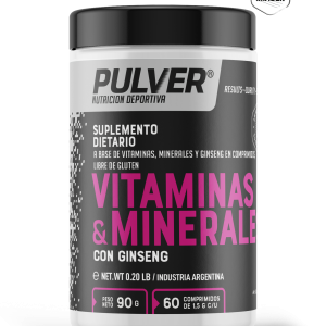 Vitaminas Y Minerales 60 Tab Pulver Con Ginseng Sin Tacc Sin Sabor